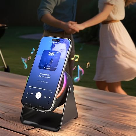 Hot Sales 🔥4 in 1 Wireless Induction Bluetooth Speaker: RGB Light Phone Stand