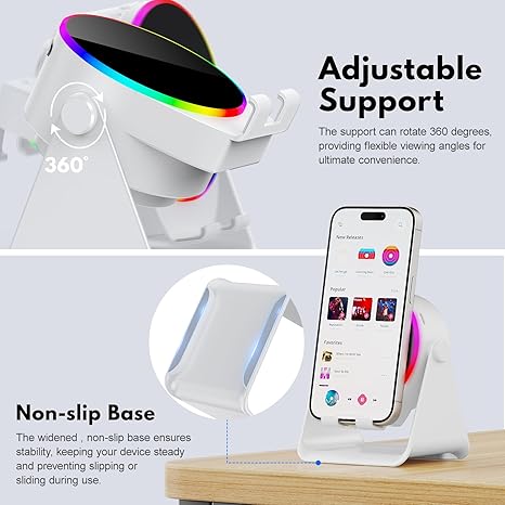 Hot Sales 🔥4 in 1 Wireless Induction Bluetooth Speaker: RGB Light Phone Stand