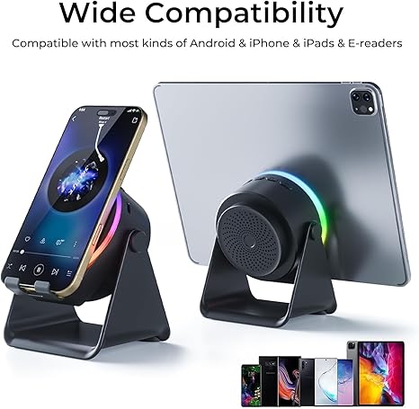 Hot Sales 🔥4 in 1 Wireless Induction Bluetooth Speaker: RGB Light Phone Stand